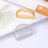 12 Pcs Metal Matte Gold Semicircle Napkin Rings D-shaped Buckles Metallic Adornment  Table Settings