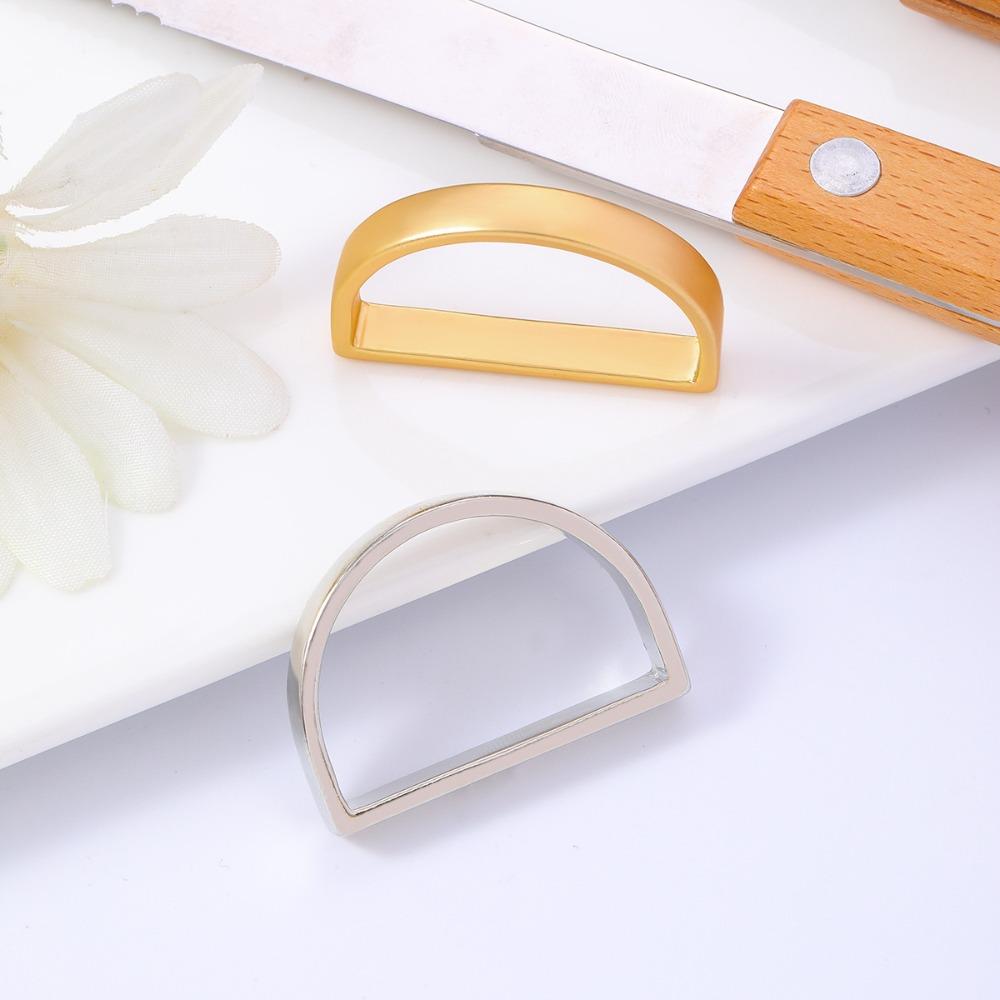 12 Pcs Metal Matte Gold Semicircle Napkin Rings D-shaped Buckles Metallic Adornment  Table Settings