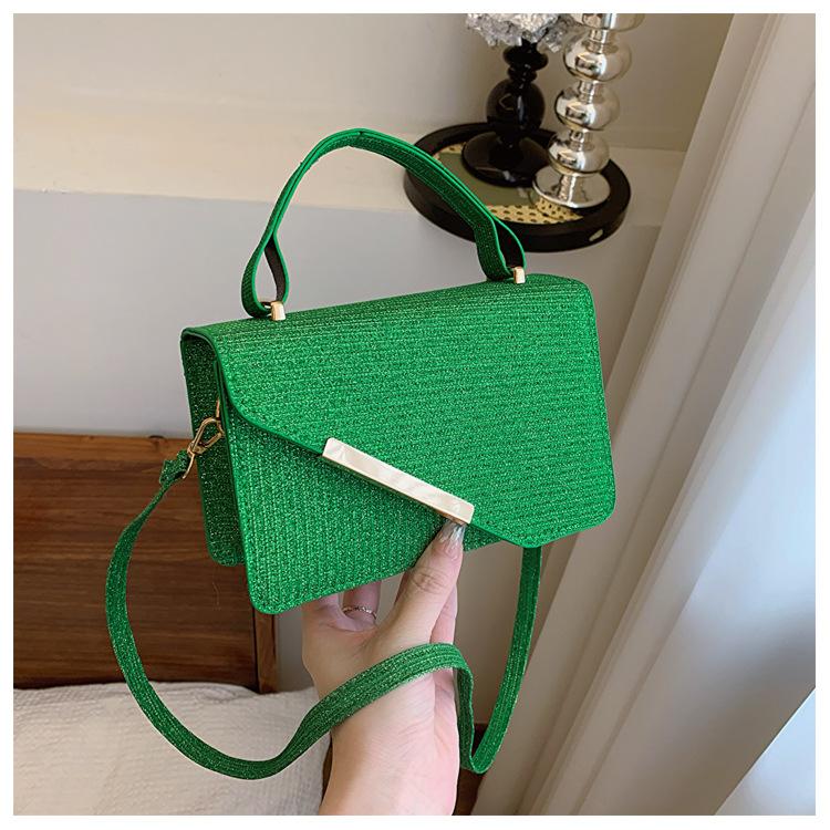 

Блестящая модная простая весенняя новая повседневная трендовая сумка кроссбоди через плечо, портативная маленькая квадратная сумка зелёный