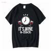 Its Wine a Clock T Shirt Vintage Washed Comfortable Casual Top For Everyday Wear Versatile Designer Clothes Breathable Fashion