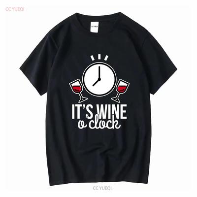 Sein Wine a Clock T-Shirt vintage gewaschen Bequemes lässiges Oberteil für den Alltag Vielseitige Designerkleidung Atmungsaktive Mode