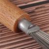 Wooden Handle Salon Rake Portable Hair Brush Cleaner Dirt Remover   Home