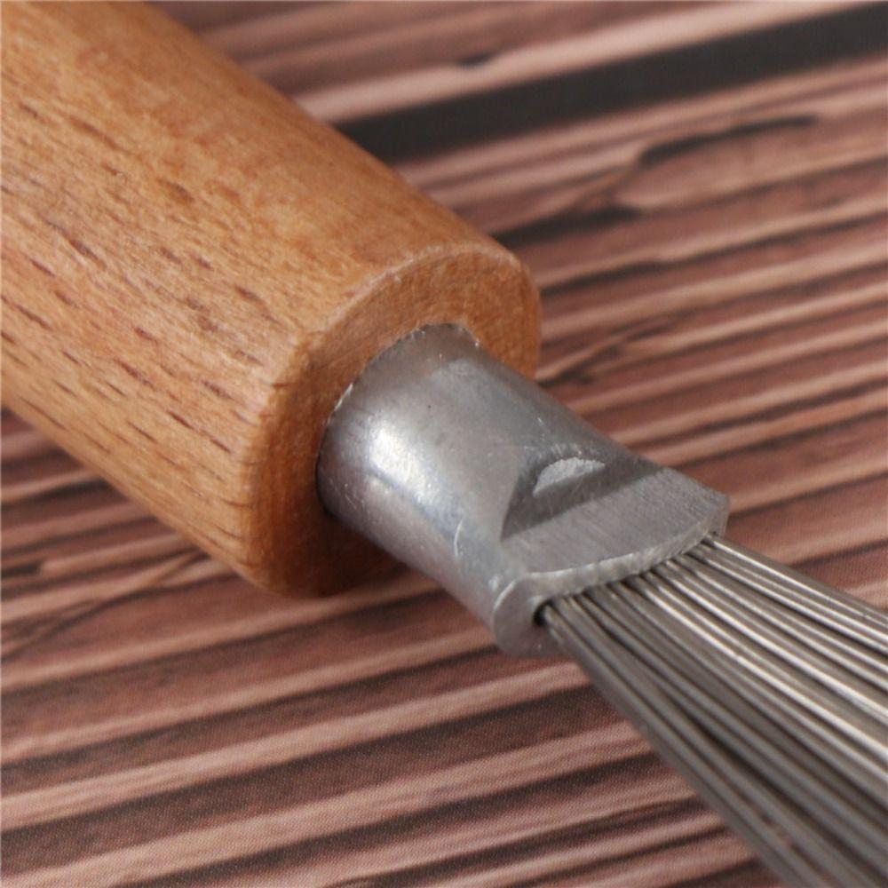 Wooden Handle Salon Rake Portable Hair Brush Cleaner Dirt Remover   Home
