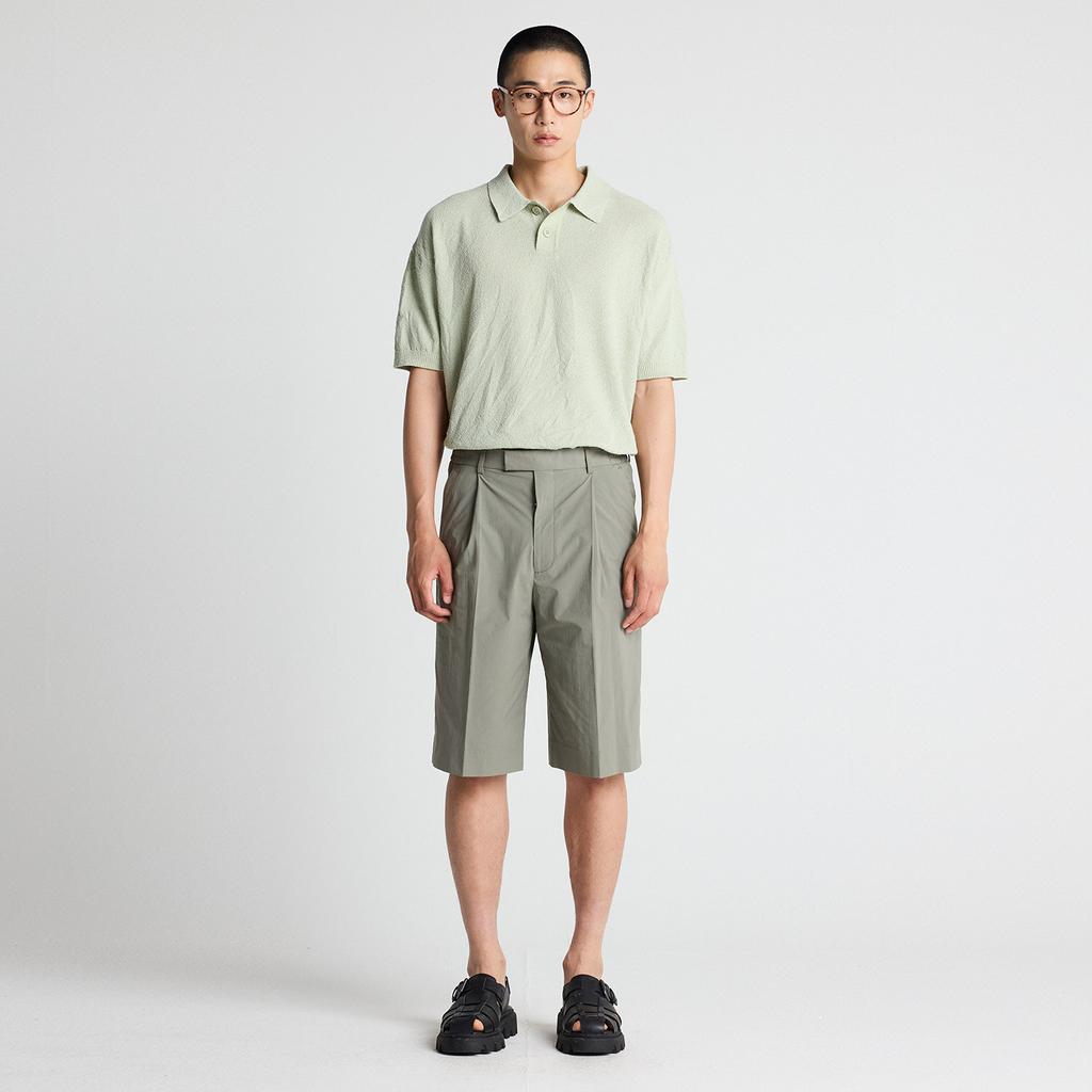 STCO Cotton Bermuda Half Pants Khaki (Real Wide Fit)_Shpvb72Wsk