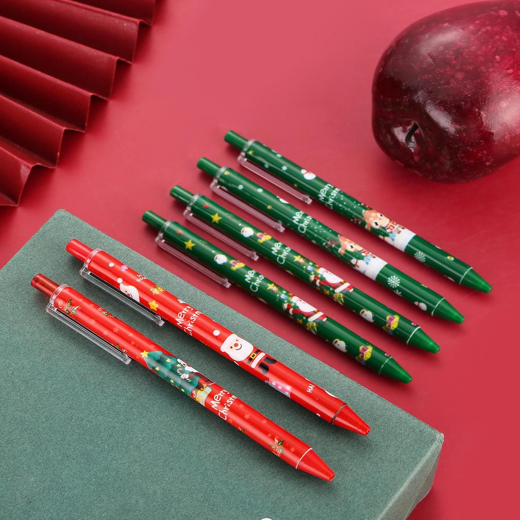 Creative Christmas Gift: Cartoon Push-Button Ballpoint Pen - Black, Press-Down Signature Pen for Students