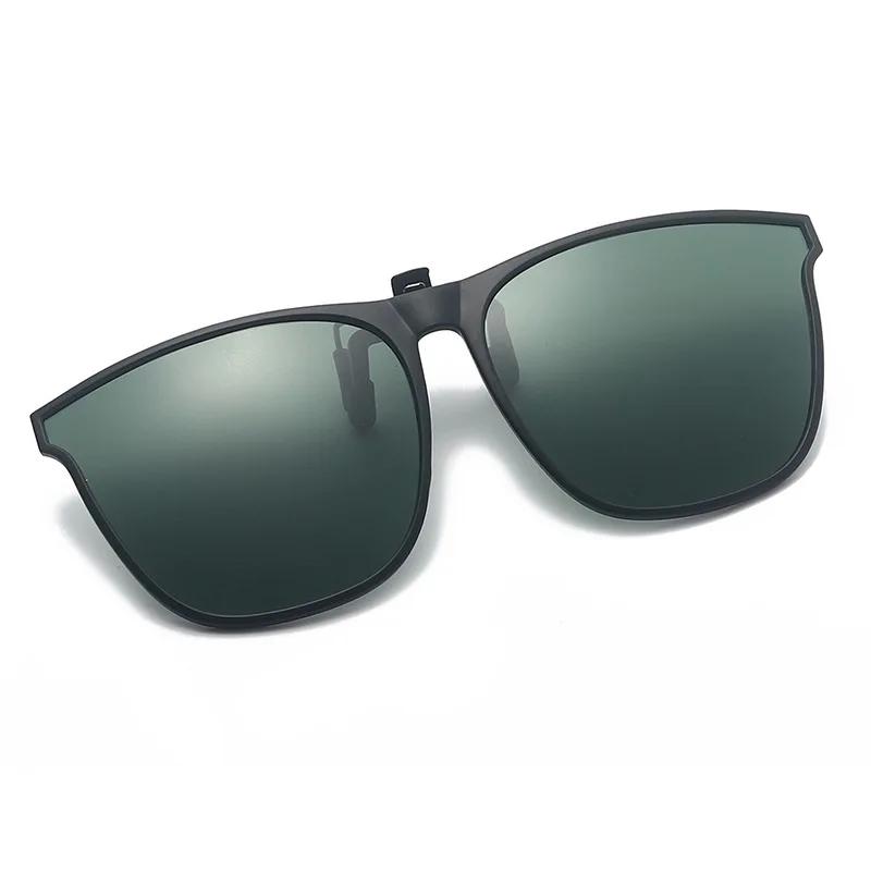 Men's Clip on Sunglasses for Myopia Eyeglasses Fashion Square Design UV400 Sun Glasses Night Vision Driving Fishing