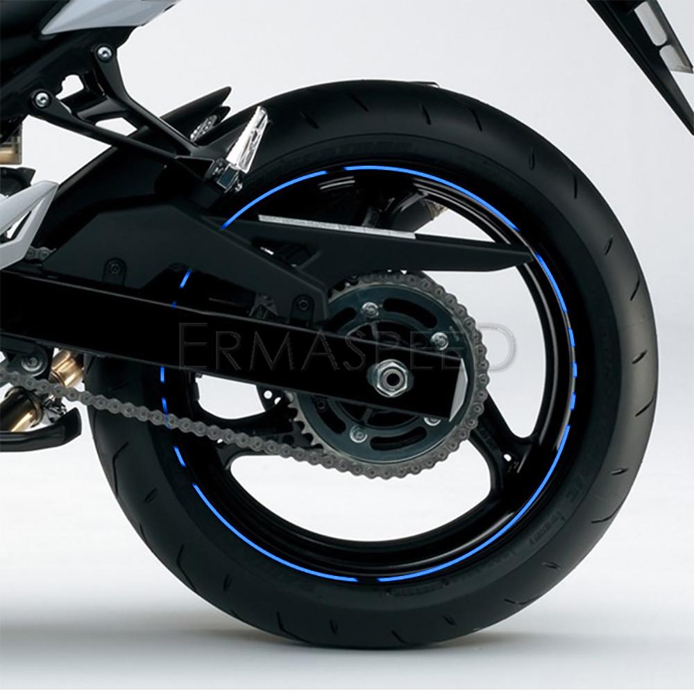 Universal Motorcycle Reflective Wheel Rim Stripe Decal Motocross Dirt Bike Car Bicycle Night Reflective Safety Decoration
