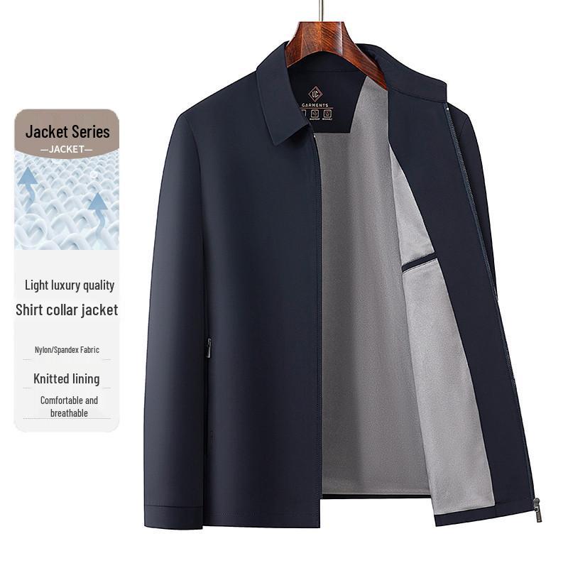 

Winter Milk Silk Stylish Lapel Business Casual Dad Jacket XXL темно-синий