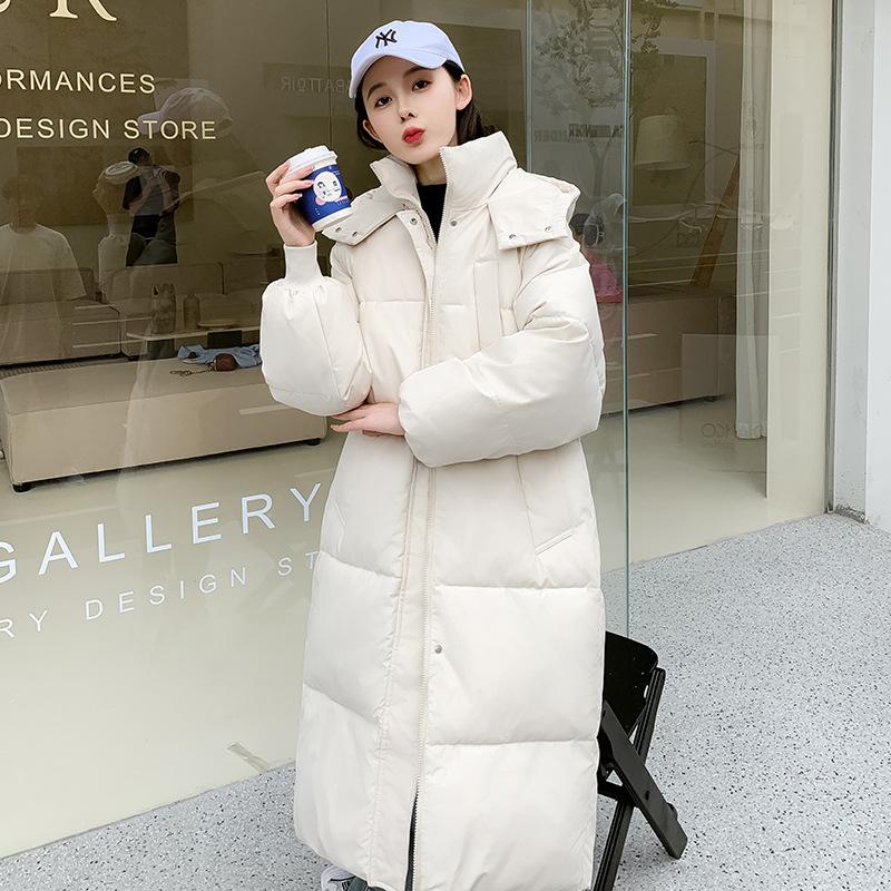 

Хлеб и одежда Длинная пуховая куртка с хлопковой подкладкой Женская Корейская версия Свободная Осенне-зимняя куртка с хлопковой подкладкой Куртка с ватной подкладкой XXXL