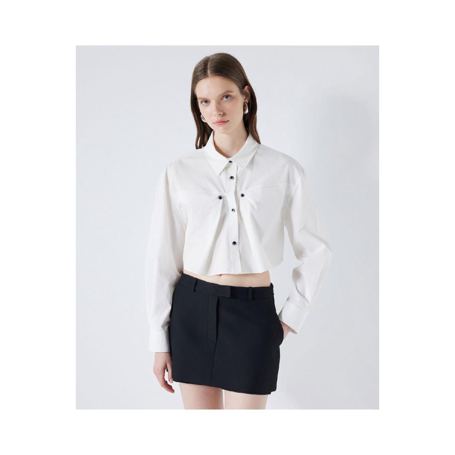 

Poplin Shirt With Contrast Buttons 34 белый