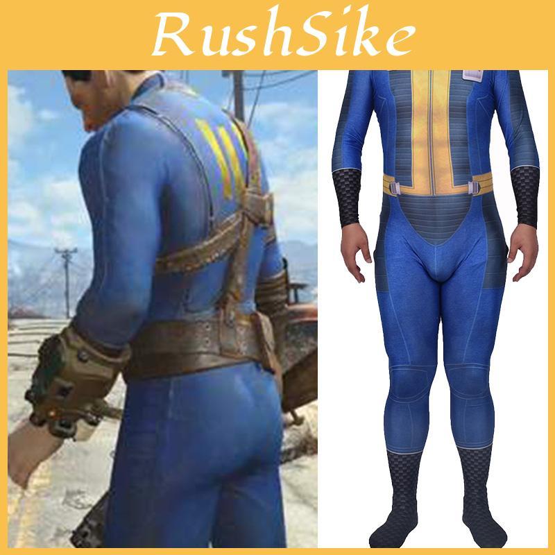 Authentic Fallout 4 Survivor Cosplay Fo Nate Vault 111 Jumpsuit Bodysuit For Halloween