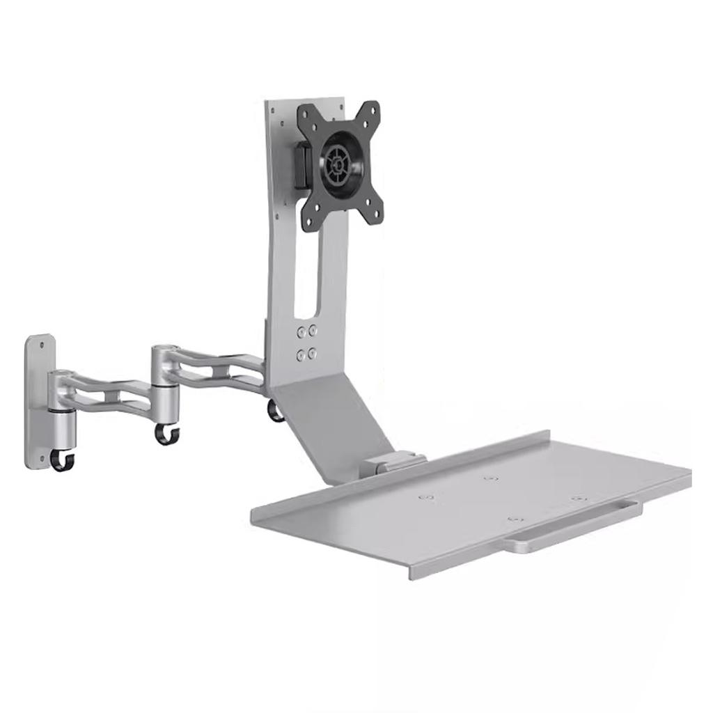 Display Keyboard Desk Mount Space Saving Adjustable Integrated Screen Mount with Keyboard Tray for Industry