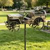 Wind Spinner for Outside Big Foot Riding Motorcycle/Truck/Airplane Metal Rotatable Yard Windmill
