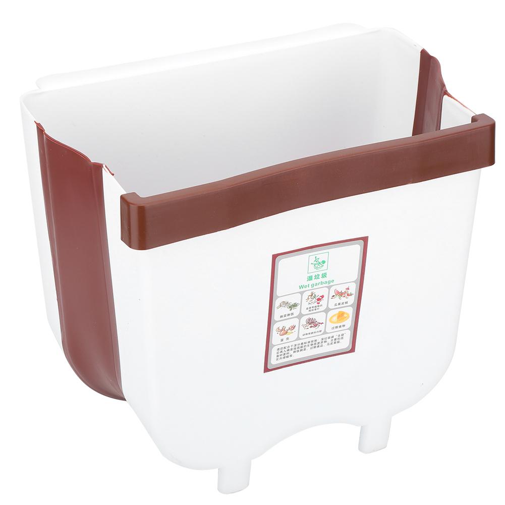 Portable Foldable Wall Mounted Trash Can Kitchen Cabinet Door Hanging Waste BinWhite S