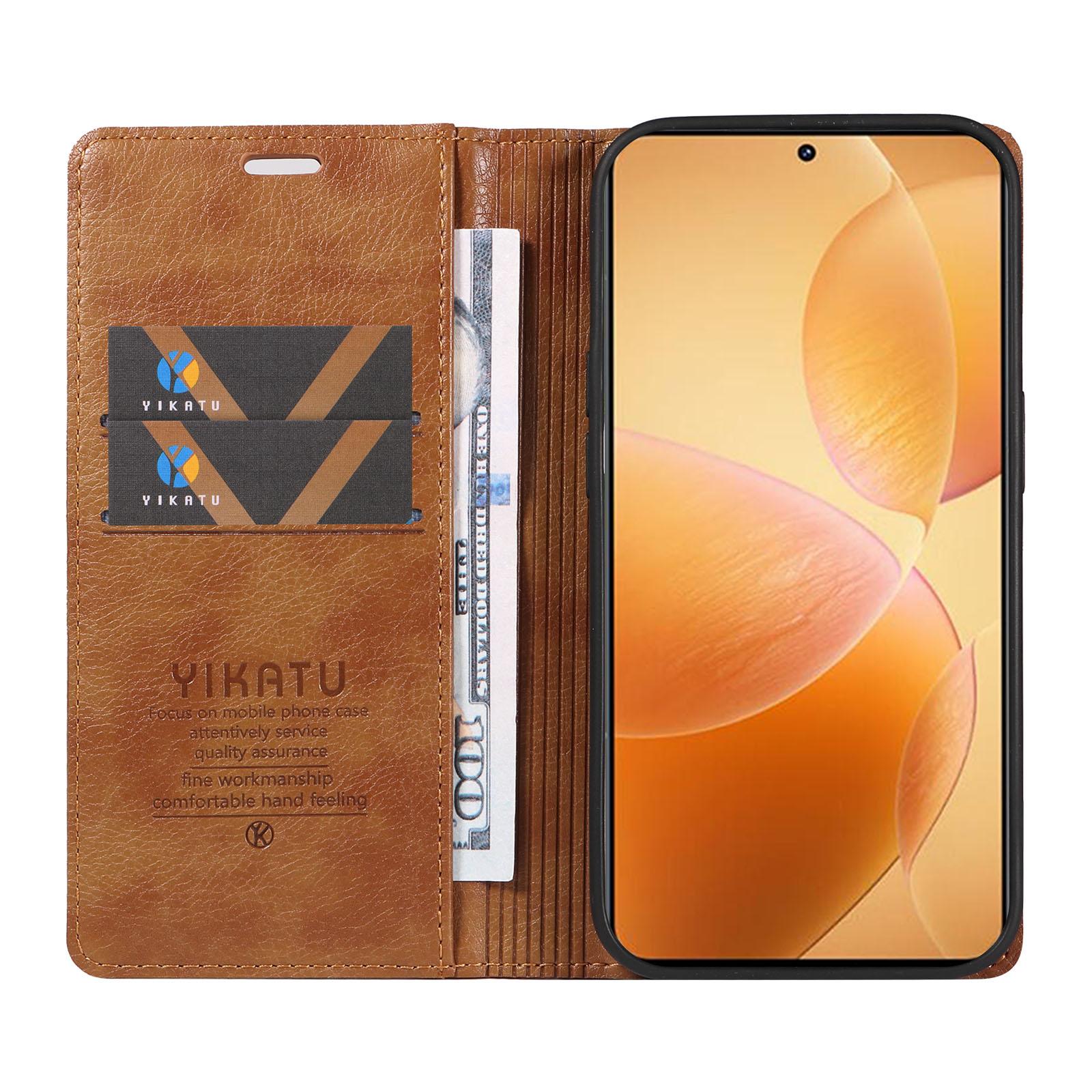 

For Xiaomi 14T Pro Case Wallet Litchi Grain Leather Phone Cover Magnetic Auto-Absorbed Black