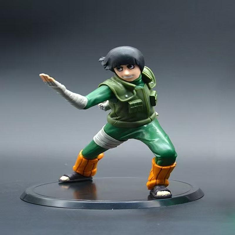 2Pcs Anime Naruto Rock Lee Itachi Uchiha Fighting Stance Figure Model Toy Action Statue Doll Children Holiday Gift