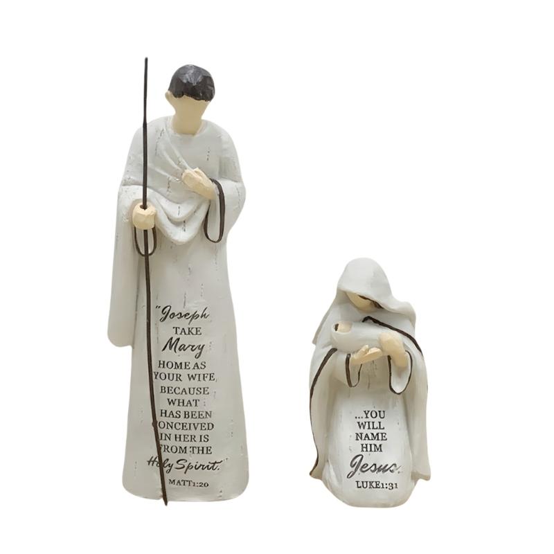 Christmas Nativity Figurine,Resins Stable Nativity Scene Holy Family Collectable Decors,Christmas Table Figure Ornament