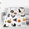 Soft Blankets Horror Halloween Pumpkin Bat And Ghost Throw Blanket Trick or Treat Flannel Bedspread For Home Decor Bed Cover