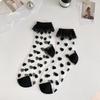 Ruffle Ankle Socks Transparent Mesh Crew Socks Japanese Cute Middle Tube Socks