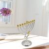 Chanukka-Leuchter Kerzenhalter 9-armig und Goldblatt Kerzenständer für festliche Heimdekorationen Leuchter