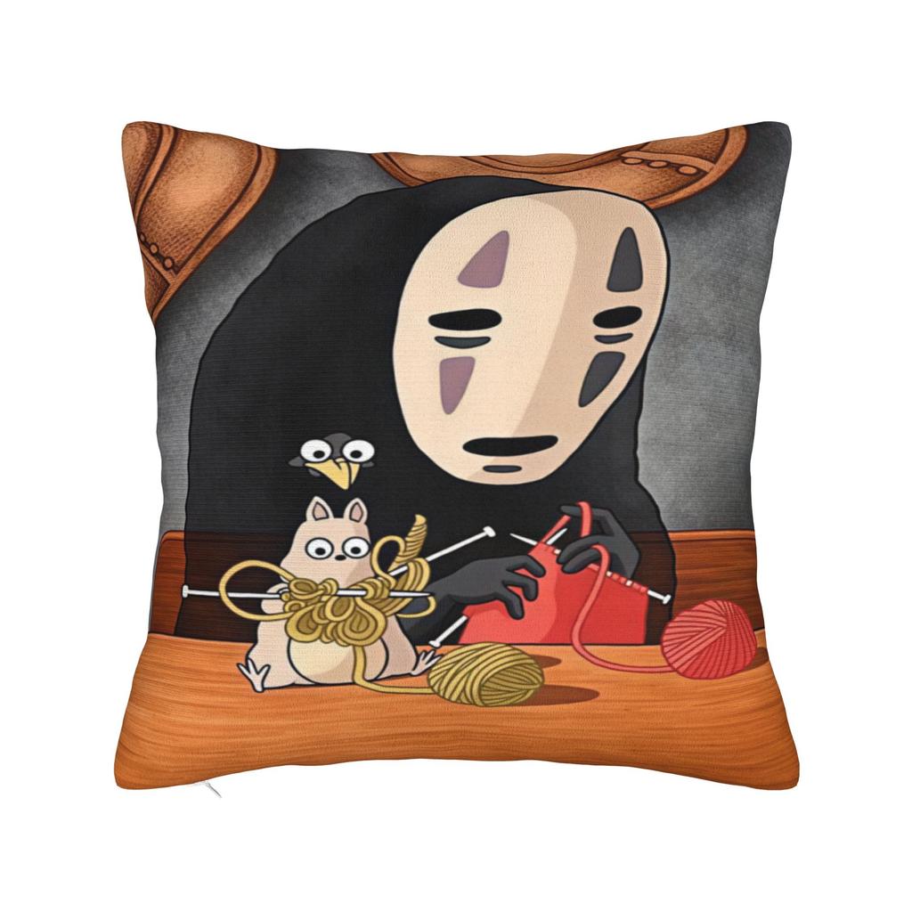 No-Face Kaonashi Pillowcases Novelty Pillow Case For Sofa Couch Bed Living Room Graphic Pillow Cover