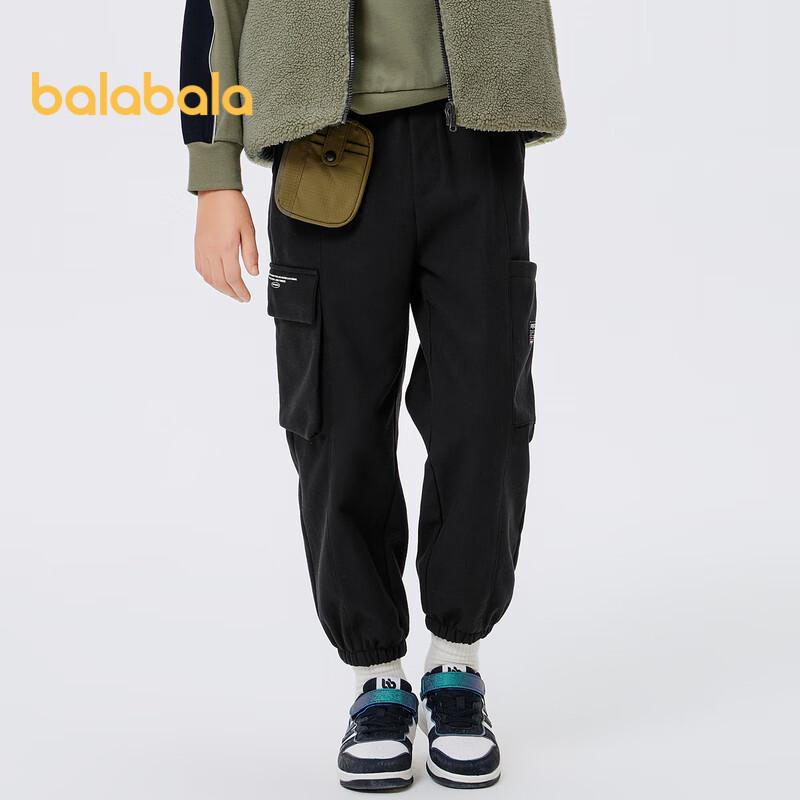 Balabala Boys Fleece-Lined Cargo Pants 120
