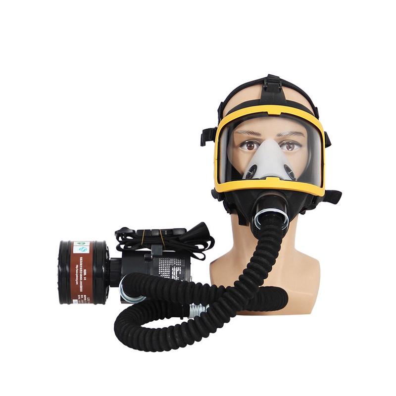 Electric Constant Flow Supplied Air Fed Full Face Gas Mask Respirator System Protective Mask Safety Supplies 1Set