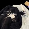 Plush Streetwear Knitwear Long Sleeve Pullovers Women Y2k Retro Spider Sweater Men  Women