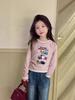 Girls' Cotton Long-Sleeve Layered Top for Spring/Fall