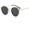 Mens Retro Metal Round Frame Sunglasses UV400 Protection Business Outdoor Street Photography Fashion Decorative Glasses