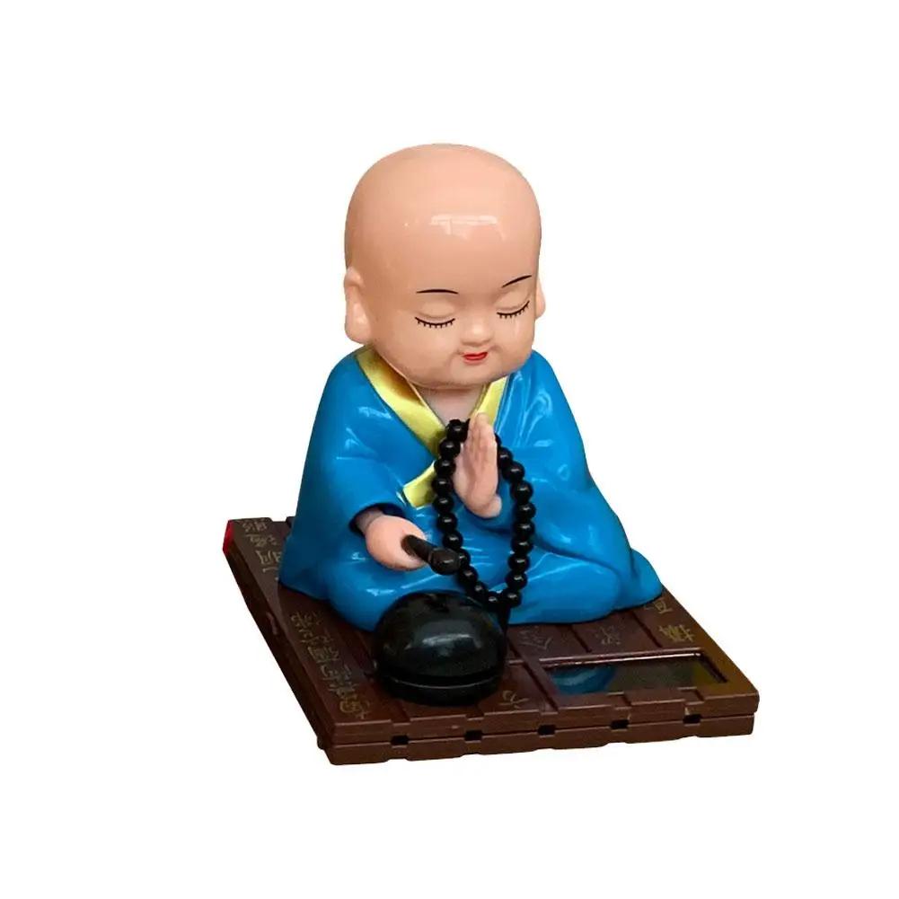 

Lovely Solar Powered Bobble Shaking Head Monk Ornaments Car Decoration Dancing Monk Office Statues Toy Home Figurines Creat P6J0