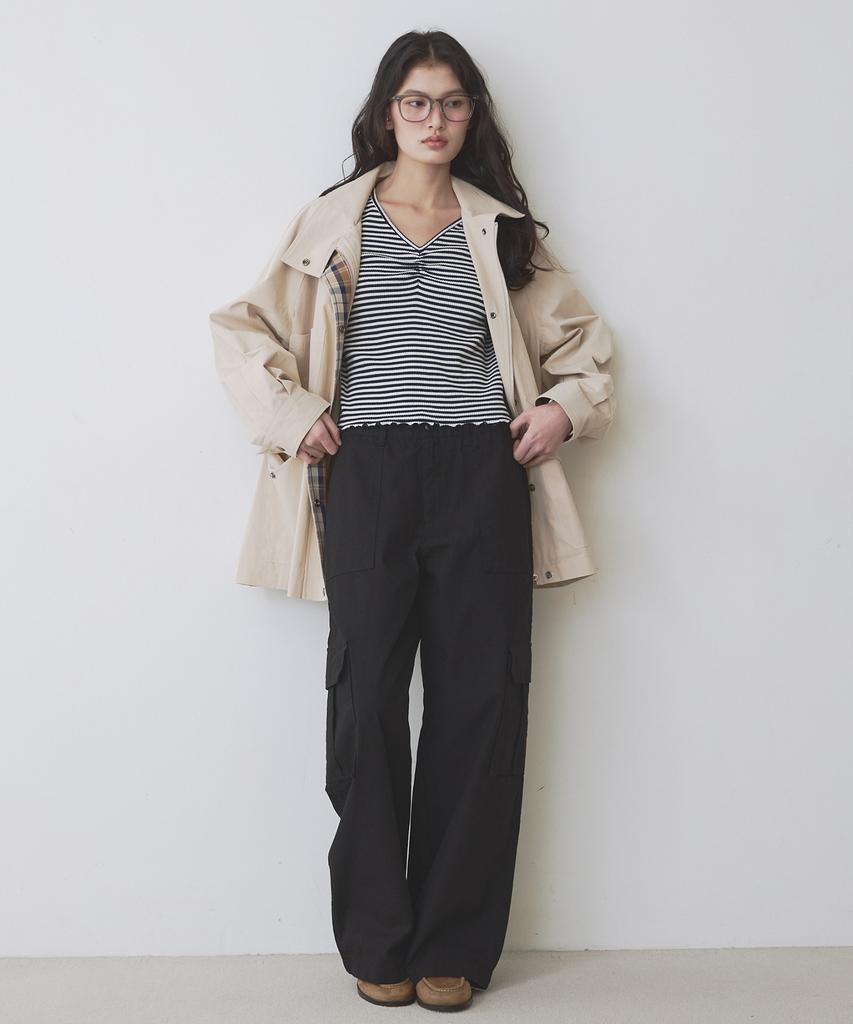Nyuluki Vintage Cotton Cargo Pants_Black