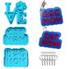 Silicone Glue Mold Set Dog Love Tag Molds for Epoxy Resin Pets Tag Molds for DIY Crafts Making or Homemade Crafts