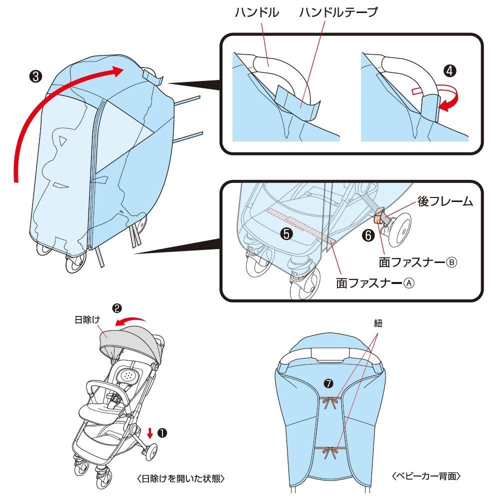 Pláštěnka na kočárek Aprica Nanosmart Magical Air kompatibilní s Magical Air a Kururi 2033167 (Černá)
