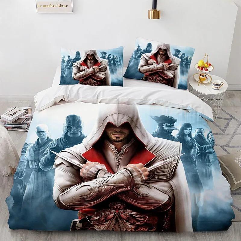 Game A-Assassin S C-Creed Art Bedding Set Gamer Duvet Cover Set Adult boys Bedroom Single Double King Size Comforter Boys
