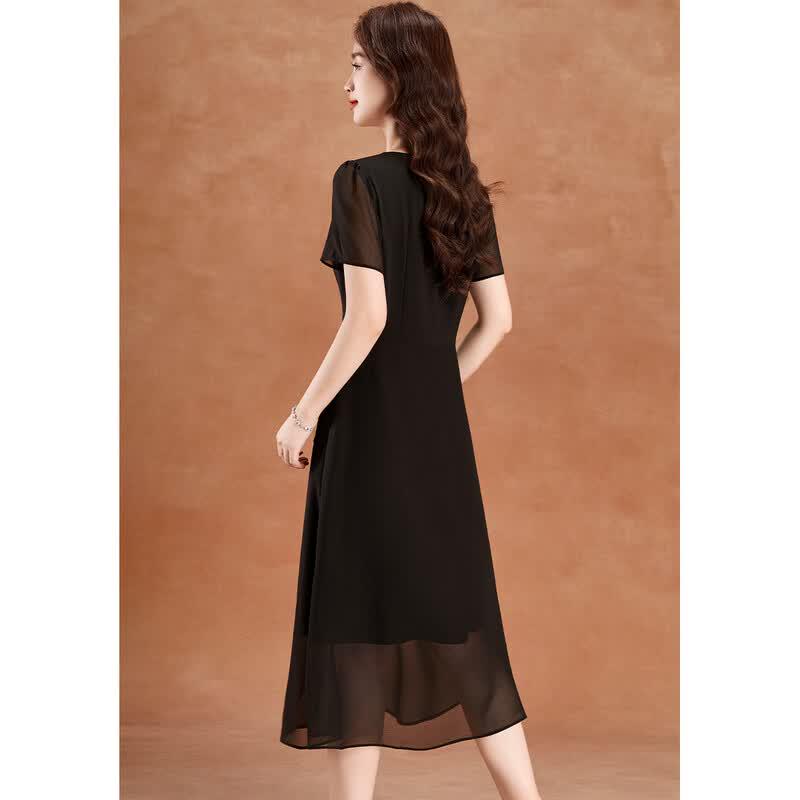 Women's Elegant Hollow-out A-line Little Black Dress
