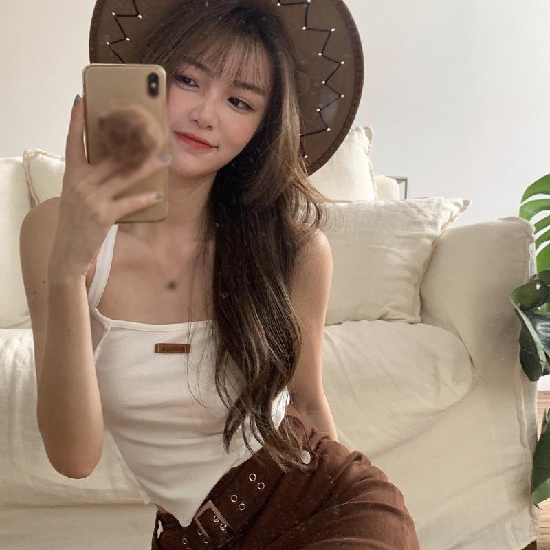 Women's Halter Slim Exposed Navel  Knitted Camisole Tank Tops