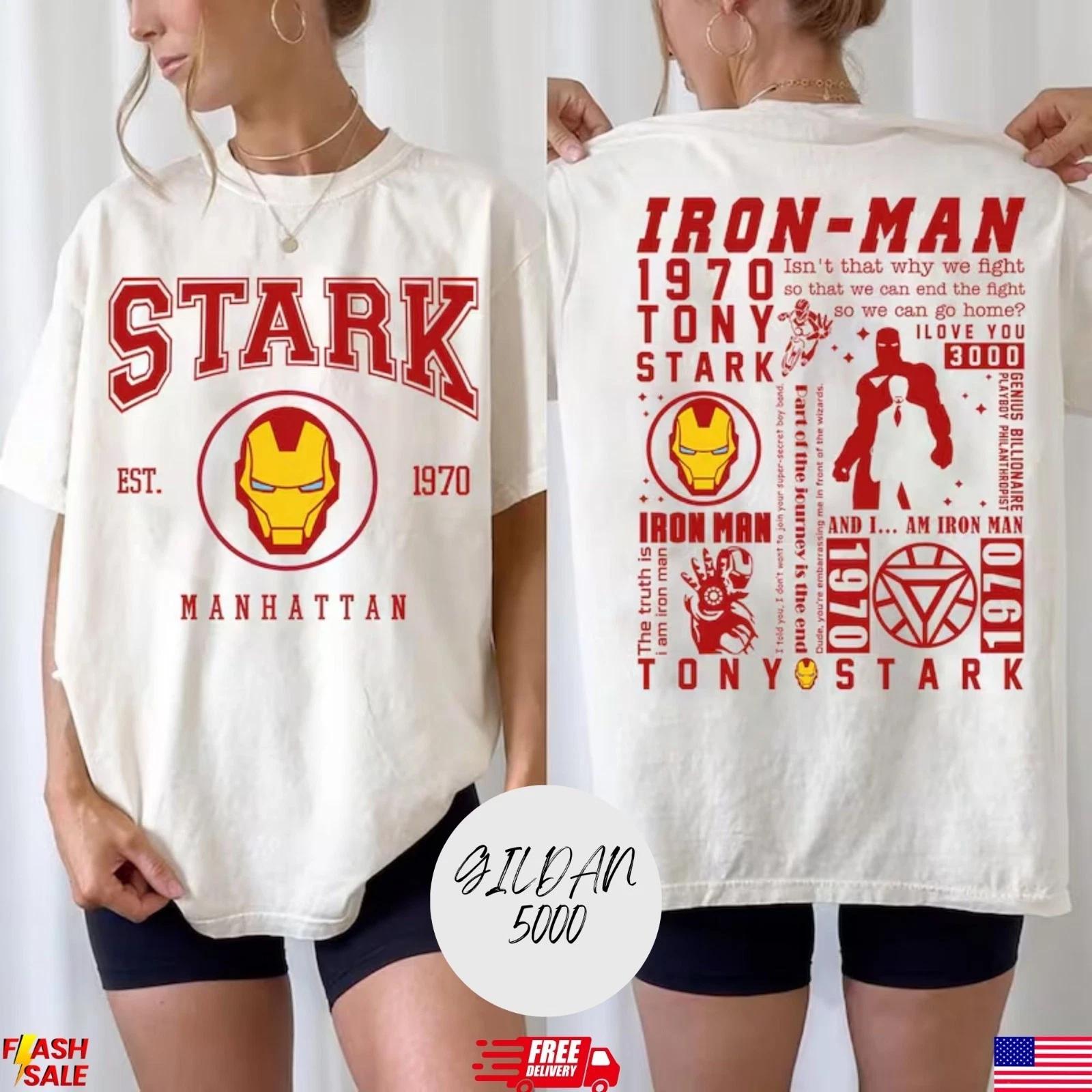 2-sided Iron Man Shirt, Iron Man Tony Stark 1970 Shirt S