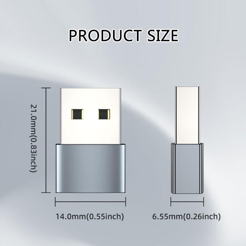 2balení USB2.0 samec na Type C samici Adaptér USB C samice na USB samec pro vysoce rychlý přenos dat Nabíjení