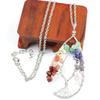 Handmade Winding Silver Natural Stone Crystal Water Drop Shaped Tree Of Life Necklace Colorful Stone Pendant Necklace N30