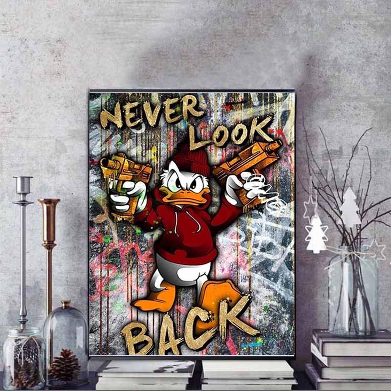 Disney Diamant Painting Donald Duck Street Graffiti Stil Kunstmalerei Niedliches DIY Strass Mosaik Kreuzstich Set, Stickerei Geschenk Heimdekoration