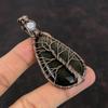 Tree Of Life Silver Sheen Obsidian Pendant Copper Wire Wrapped Pendant Rainbow Moonstone Pendant Gemstone Copper Jewelry Handmade Pendant