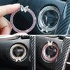 2pcs Car One Click Start Decorative Ring Button Diamond Sticker Bling Double Row Crystal Butterfly Ignition Ring Decorative Ring