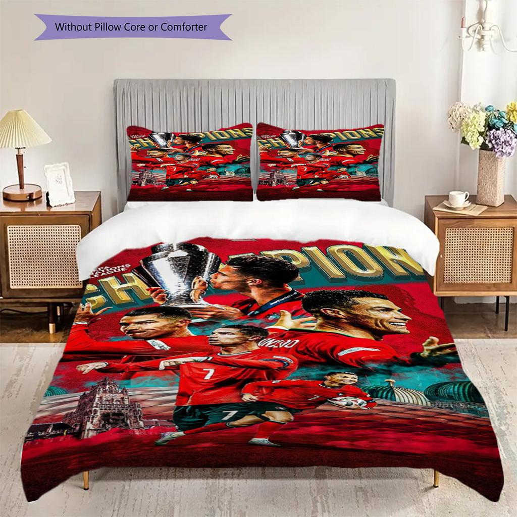 Champions League Triumph Bedding (1 * Duvet Cover + 2 * Pillowcase, Without Core) Soft and Comfortable Christmas Birthday Gift Bedding Set