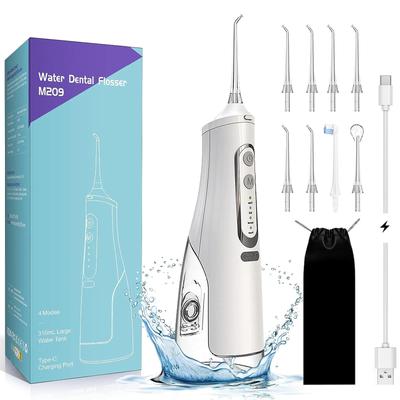 Annmiir Oral 8 Replacement 4 Water Flow 310ML IPX7 USB Portable Oral Irrigation Device Irrigator, Nozzles, Modes, Tank, Waterproof, Rechargeable,