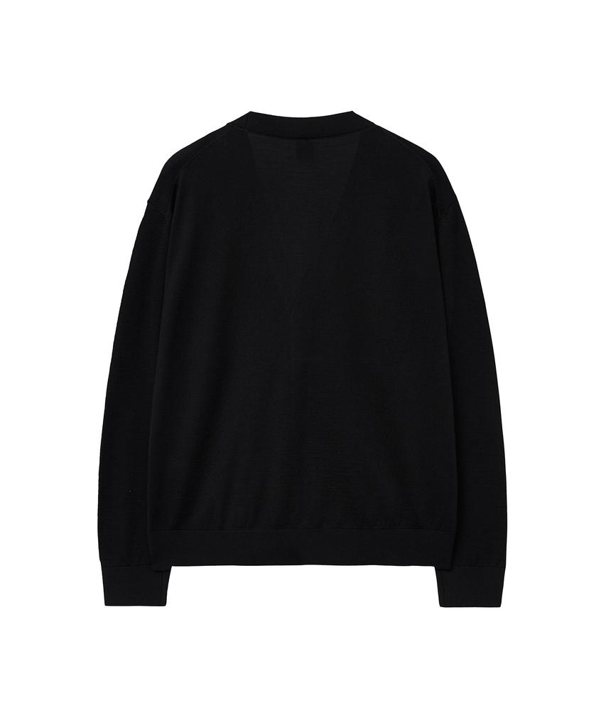 Iolo Royal V-Neck Cardigan_Black