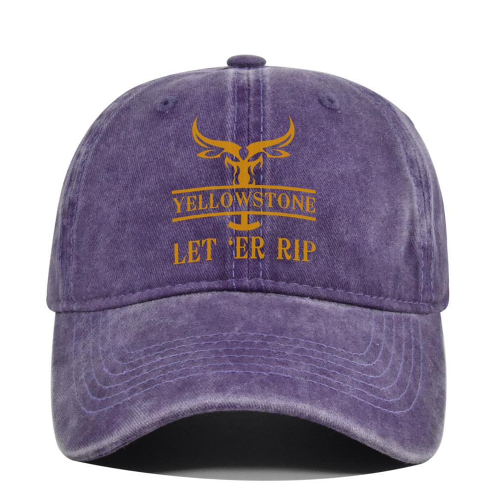 Cap Baseball Retro Printed Peaked Cap Washed Distressed Visor Fashion Cotton