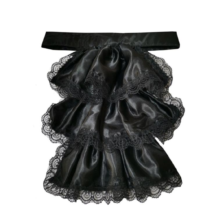 Ruffle Lace Satin Jabot and Cuffs Set Costume Accessory for Men Women Children