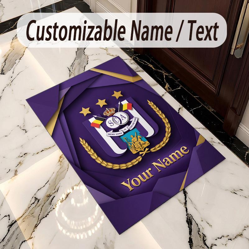 Crystal Velvet Rug Anderlecht FC Print Custom Name Text Floor Mat Home Decor