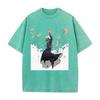 Hot Anime JoJos Bizarre Adventure Pucci Enrico Graphic Tee Men Washed Cotton Tshirt Casual Tshirt Harajuku Vintage T Shirt
